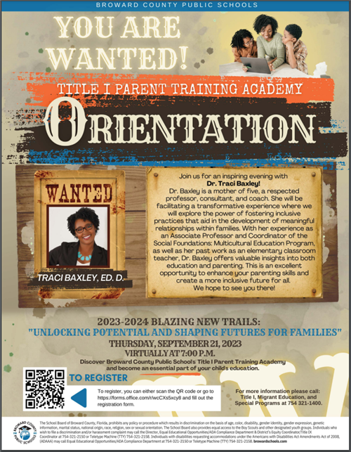 Join Us! - Title I Parent Training Academy